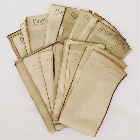 20 Coffee Dyed Guest Checks and Kitchen Tickets, Hand Dyed Paper - Picture 10 of 10